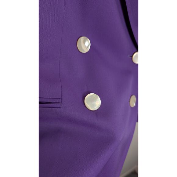 100% wool Purple Pantsuit — Mother of Pearl Buttons - Picture 4 of 8